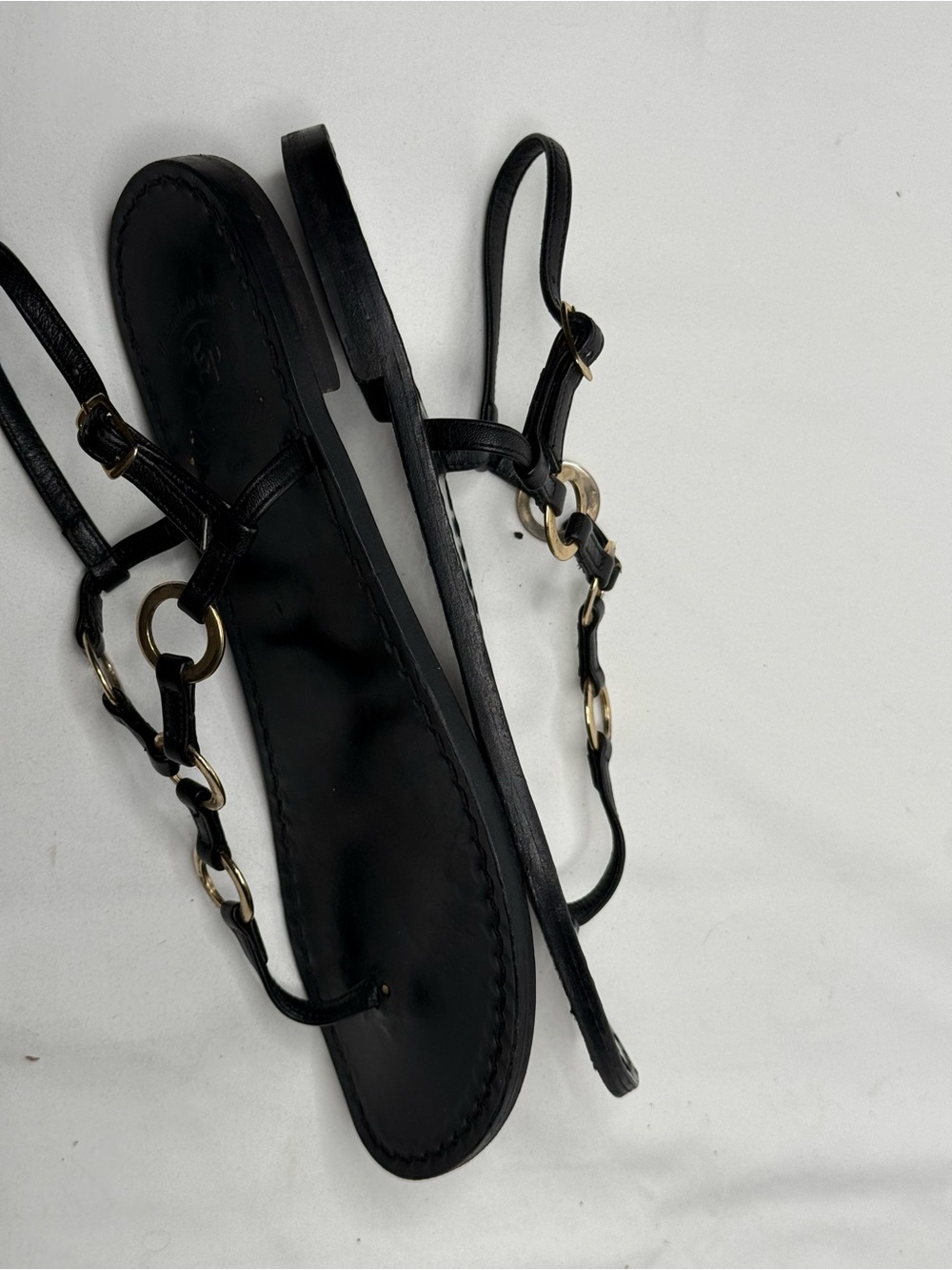 Il Sandalo Caprese Black Leather Strappy Ankle Strap Buckle Sandals EU 42 - Picture 3 of 7